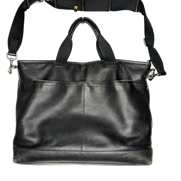 Coach F70926 Bleecker Legacy Black Pebbled Leather Slim Brief Bag w Strap Unisex - Picture 3 of 12